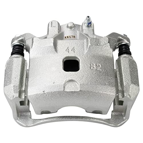 Image of TRQ Front Brake Caliper Set Zinc Coated Brackets Hardware Compatible with 2009-2014 Nissan Cube 2007-2012 Nissan Versa