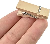 Vista 12 de HAHIYO Pinzas de madera para ropa, mini pinzas para la ropa, no se desmoronan, 1 pulgada de largo, paquete de 80 resortes resistentes y fuertes,