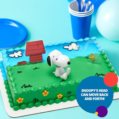 Image of DecoSet Peanuts Snoopy and Woodstock Cake Topper, 3-Piece Cake Decoration | For Birthday, Parties, Celebration