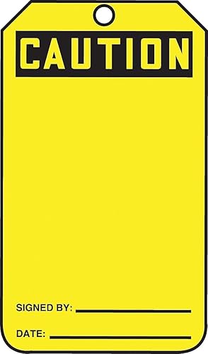 Accuform Signs MGT200CTP - Etiqueta de seguridad, precaución de leyenda (en blanco), 5.75 pulgadas de largo x 3.25 pulgadas de ancho x 0.010