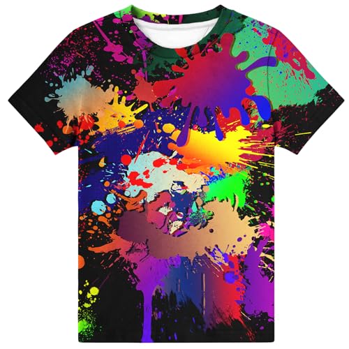 Image of Hgvoetty Boys Girls Graphic T-Shirts Kid 3D Casual Tops Tees for 6-16 Years | Youth Novelty Shirts, Bright Eye-Catching Design, Lightweight and Soft Material, Suit for Daily Sport, Party and School Wear