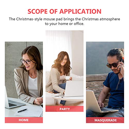 Mobestech 2 peças antiderrapantes mouse pads de natal mouse pads de borracha acessórios de mesa