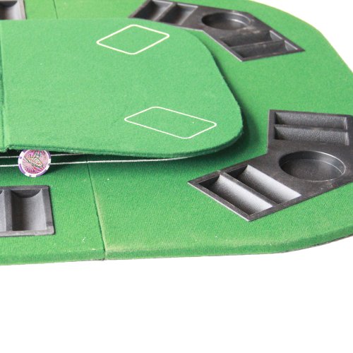IDS 3 in 1 Folding Casino Texas Hold\'em Table Top Green (Poker/Blackjack/Craps) with Carrying Bag