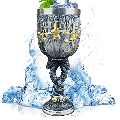 Tuzsocr Gobelet Game of Thrones Stark & Tully & Targaryen & Lannister & Baratheon en acier inoxydable et résine 3D gobelet à café et bière vaisselle à...