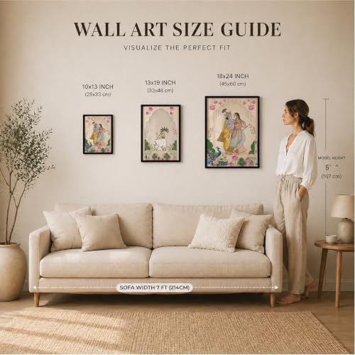 Image of Suneree Traditional Indian Wall Art - Set of 2 (ART 14, 13x19 INCHES)