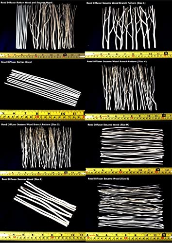 Fulllight Aroma Set, 10 Mixed Difference Flowers Diffuser Sesbania Wood With 20 Grams Reed Diffuser Sesame Wood And 20 Reed Diffuser Rattan Wood, Rod And Branch Style, For Aroma Diffuser (Fl52) #TOP5
