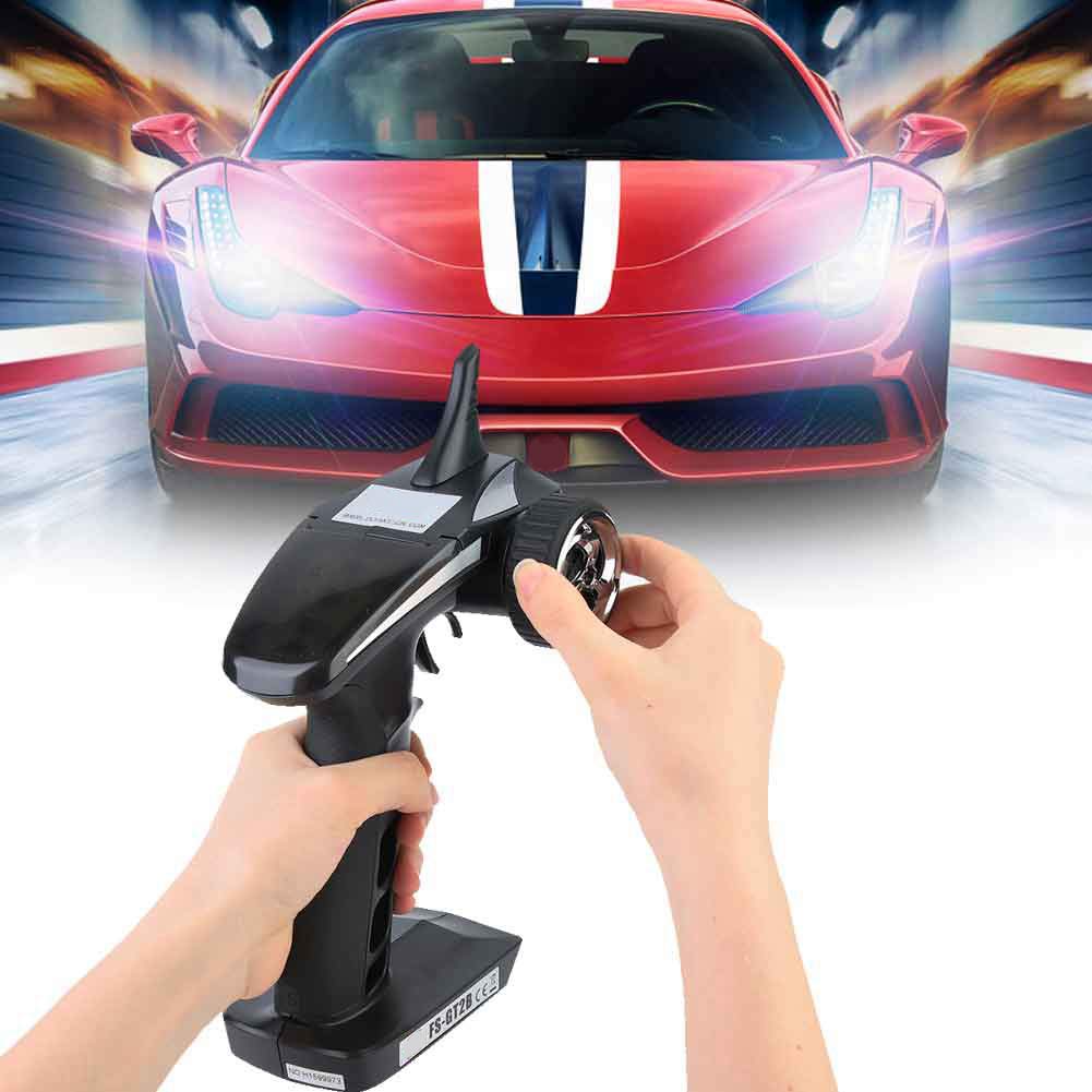 Pilipane Transmisor y Receptor Flysky FS GT2B 2.4G 3CH LED de Alta sensibilidad, antiinterferencias, Control Remoto para Coches y Barcos RC, Color Negro, 158 mm
