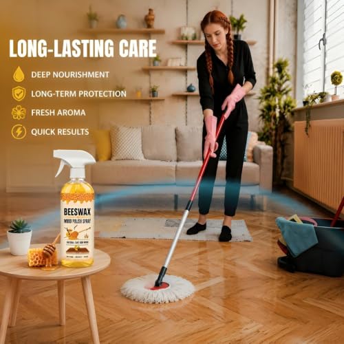 Image of Beeswax Furniture Polish Spray 100ml (Pack of 1) | Natural Wood Cleaner & Polish | Restores Shine, Protects & Conditions Wooden Furniture | For Tables, Chairs, Doors, Cabinets & Wooden Floors