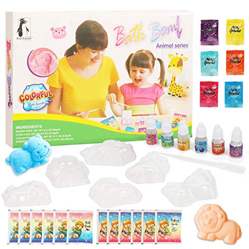 DIY Bath Bomb Kit for Girls, Make Your Own Animal Bath Bomb Kit for Girls 6-14, Girls Craft Project Bath Bomb Maker Kit, STEM Crafts for Girls and Kids, Christmas and Birthday Gift, Bath Fizzies Kit