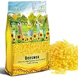 Yellow Organic Natural Beeswax Pellets - CARGEN 453g 100% Beeswax Pastilles Pure Bulk Bees Wax...