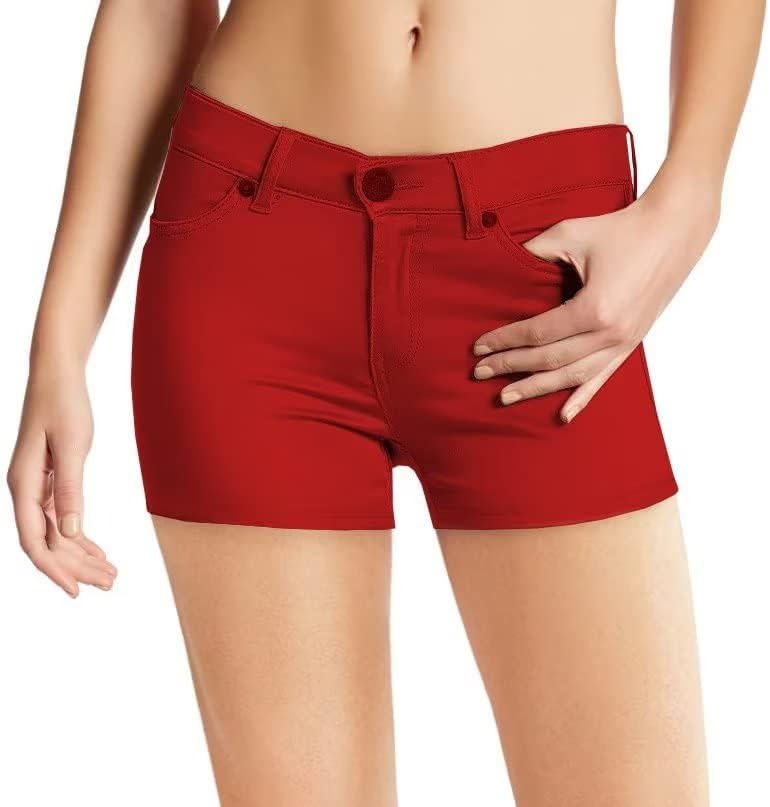 Hybrid & Company Womens Perfectly Shaping Hyper Stretch Shorts 1X Shorts-red