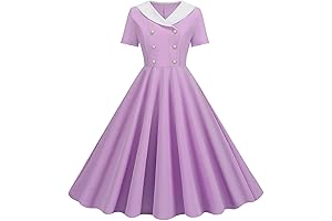 Azbro Women's Button Vintage Tea Dress: Embrace a Timeless Charm