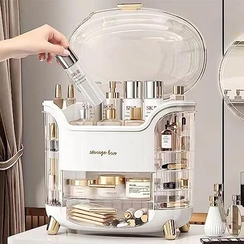 LZDMY Makeup Storage Organiser with Clear Lid Cover