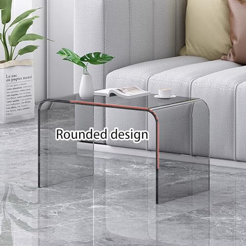 Mesa de acrilico en forma de U transparente y facil de limpiar para sofa 5