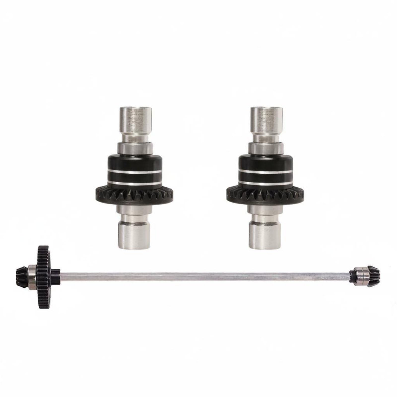 de Engranajes de Vehículo Kit Diferencial Conjunto Transmisión Eje de Propulsión con Engranajes Endurecidos y Caja de Aleación Sólida Resistencia y, Black, 1-16
