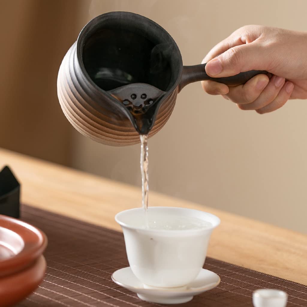 Tetera Para Cocina, Beige, Grande, Completo, Para Una Persona, Tetera, Cerámica, Adecuado Para Fuego De Carbón, Pequeña Tetera Con Asa Para Hacer Té,C-450ml