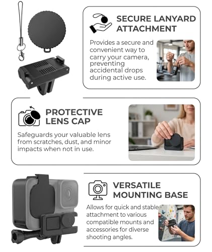 Image of 3 PCS Magnetic Quick Release Adapter, Dual-Claws Base with Protective Lens Cap Accessory, Mount for DJI Action 5 Pro /4 /3 Camera