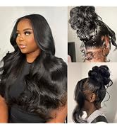 Annarily Lace Front Wigs Human Hair Pre Plucked with Baby Hair 180 Density 360 HD Transparent Bod...