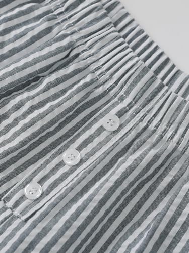 Latuza Women's 2 Pack Cotton Pajama Pants Seersucker Lounge Pants with Pockets4