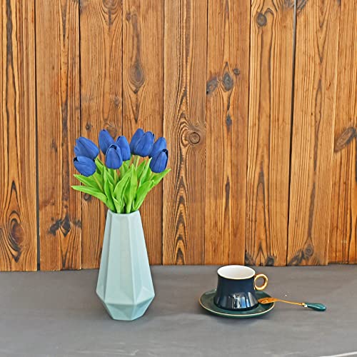 Image of ONLY ART Artificial Navy Blue Tulips 20 Pcs - 13.5 Inch PU Faux Flowers with Bendable Stems for Home Decor, Wedding Centerpieces, DIY Floral Arrangements, New Year and Valentine's Day