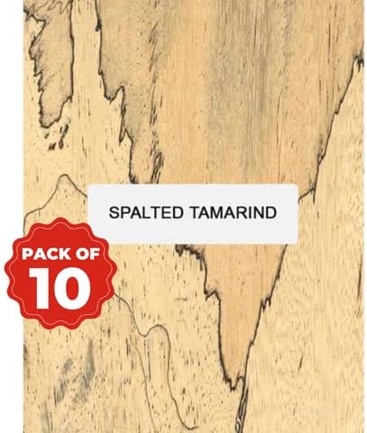 Exotic Wood Zone | Combo Pack 10, Spalted Tamarind Lumber/Cutting board | 3/4” x 2” x 24”