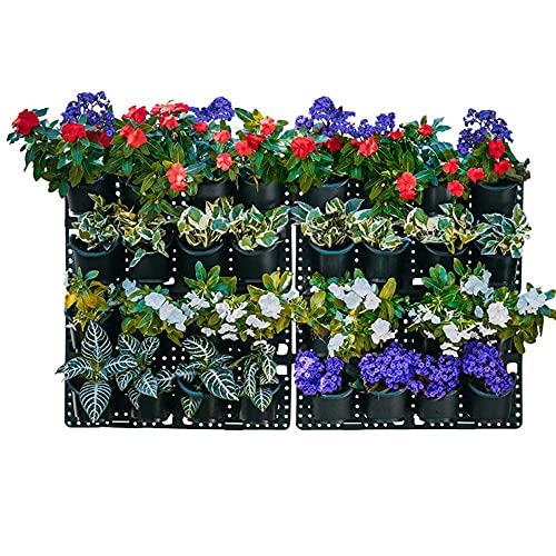 Pro System-Vertical Wall Planter- Watex Expandable Green Wall W/ Built-In Micro Dripper 4 Panels, Total Of 32 Pots, Us Patented; Bpa Free Planters #TOP7