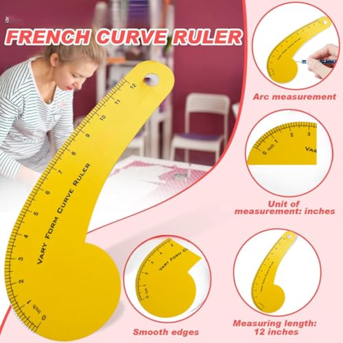 Image of Artonezt 12Pcs Professional Tailoring Kit & Fashion Design Tools - Pattern Making Set with French Curve, Armhole Ruler, Measuring Tape & Sewing Accessories for Fashion Designers & Boutiques