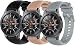 Produktbild TLING Silikon Sport Armband kompatibel mit Samsung Galaxy Watch 3 45mm Smartwatch, schwarz+grau+Khaki