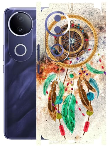 Image of AtOdds - Full Body Back Screen Guard Protector Film - Lamination Wrap Skin Sticker Compatible with VIVO T4R (5G) | Scratchproof Matte Finish (Design - Dream Catcher)