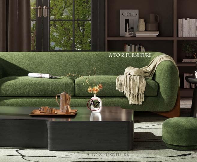 Image of A to Z Furniture Classic Chesterfield Sofa Set Luxury Chesterfield Sofa in for Home Living Room & Office (Green 3+1)