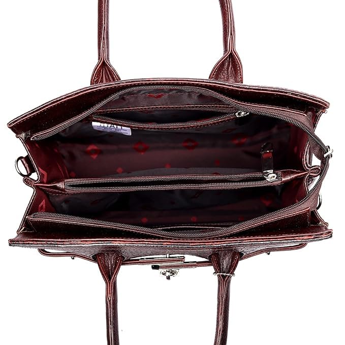 Image of RICHSIGN LEATHER ACCESSORIES Top-Handle Leather Women Handbag Shoulder Sling Ladies Purse Satchle Bags For Women Office Travel Daily Use