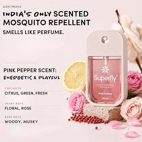 Image of Superfly, Plant-Powered DEET-Free Mosquito Repellent for Adults Kids & Family - Non-Toxic Insect Repellent Spray, Skin-Safe Formula : Pink Pepper