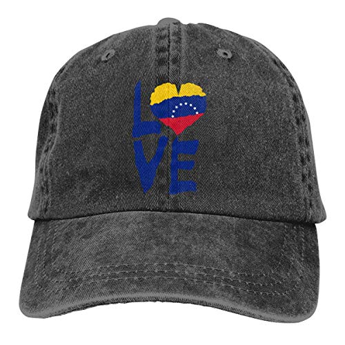 N / A Sombreros Sombrilla Al,Sombrero De Deporte,Ocio Sombrero,Dad Hat,Sombrero De Sol,Love Venezuela Denim Jeanet Gorra De Béisbol Ajustable Dad Hat
