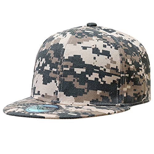 Image of Falari Classic Snapback Hat Cap Hip Hop Style Flat Bill Blank Solid Color Adjustable Size