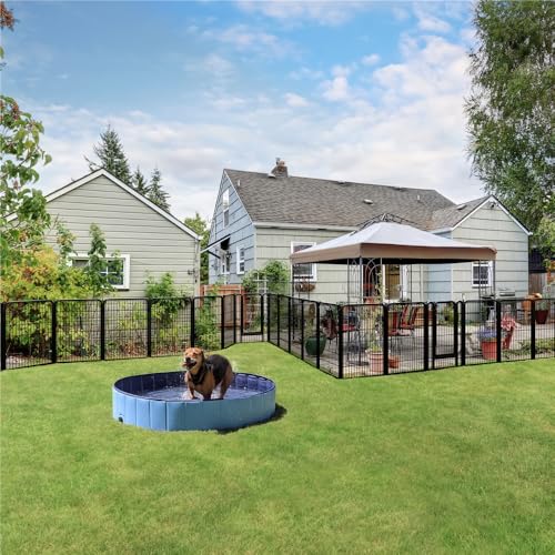Image of Yaheetech 40in x 13ft Rustproof Foldable Metal Decorative Garden Fence | Durable Metal Frame, Tool-Free Quick Setup,Custom Multi-Shape,Fold Flat Storage, Multi-Scene For Garden Patio RV Camping
