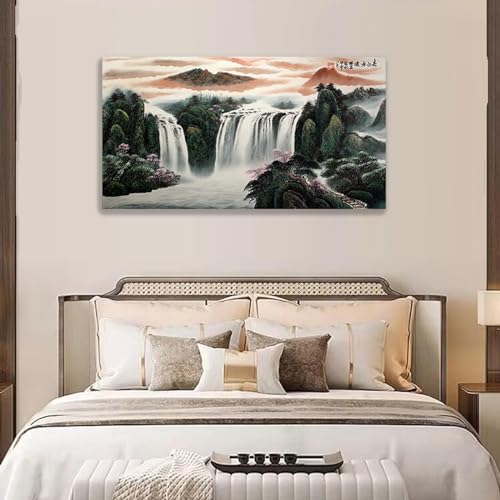 Tableau chinois moderne avec impression haute definition de cascade 20x40 - 3