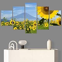 SIGNWIN 5 Panel Canvas Wall Art Modern Art Bohemian Bouquet Colorful Cool Floral Group Multicolor Photography Realism for Home Decorations Ready to Hang - 60