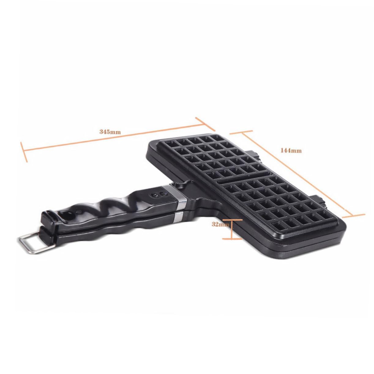 Stampo per Waffle in Alluminio Pressofuso Antiaderente, Nero, da Forno | Waffle Stampo, per Waffle Fatti in Casa, Uso Domestico a Gas, per Preparazioni Originali in Cucina