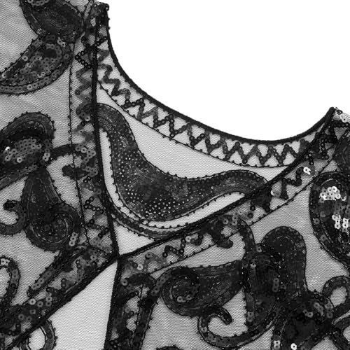 1920s Shawls and Wraps for Women Formal Evening Dresses Cover Up Sequin Beaded Flapper Shawl Vintage Capelet3