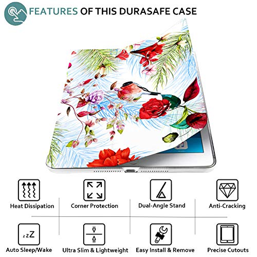 Image of DuraSafe Cases for iPad PRO 12.9 Inch 4th [ Pro 12.9 4 Generation 2020 ] A2229 A2069 MY2H2HN /A MY2J2HN /A Trifold Printed PC Lightweight Protective Clear Back Cover - Birds & Flowers