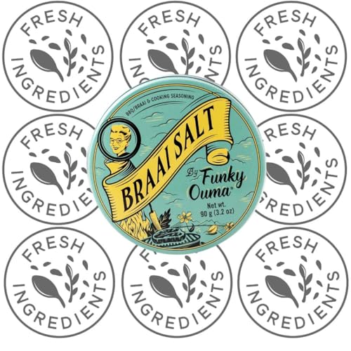 Funky Ouma Braai Salt 90 g – Natürliches BBQ Salz mit frischen Kräutern & Zitrone – Südafrikanische Gewürzmischung für Grillen & Kochen – Perfekt zu Fleisch, Gemüse & Tofu – 100% natürliche Zutaten