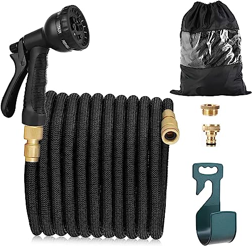 30m 100ft Flexibel Gartenschlauch, Wasserschlauch mit Doppelkern Latex, 7...