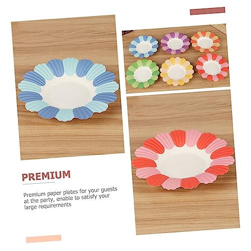 Assiettes en papier de fleur légères et jetables de couleur aléatoire - 8