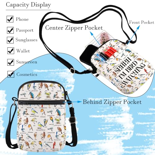 WCGXKO Bird Gift Shhh I'm Bird Watching Bird Enthusiasts Gift Gift For Bird Lovers Parents and Grandparents Crossbody Bag3
