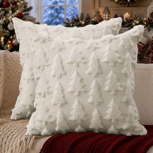 DFXSZ Christmas Tree Pillow Covers 18x18 Set of 2 Christmas Decor...