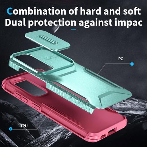 Asuwish Phone Case for Samsung Galaxy S23 Plus S23+ 5G with Screen Protector and Slide Camera Cover Rugged Hybrid Shockproof Protective Cell S23plus 23S + S 23 23+ SM-S916U 6.6 inch Women Mint Green - image 7