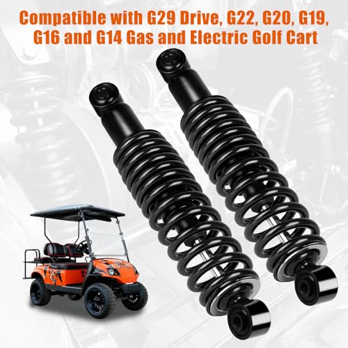 Image of Golf Cart Heavy Duty Rear Shock Absorber with Spring Fit for Yamaha G29 Drive, G22, G20, G19, G16 and G14 Gas and Electric Golf Cart OEM JN4-F2210-00,JN3-F2210-00,Extended Length 14 inch