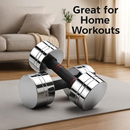 Image of Steel Dumbbell Set of 2.5KG X 2Pcs With Foam grip, 1 Pair Dumbbells, Steel Dumbbells, Home Gym Fixed Weight Dumbbell (2.5KG X 2PCS)5