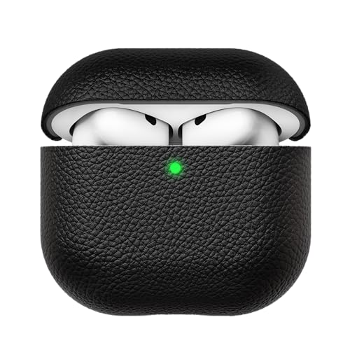 KeyBudz Artisan AirPods 4. Generation Leder HĂĽlle, schwarz