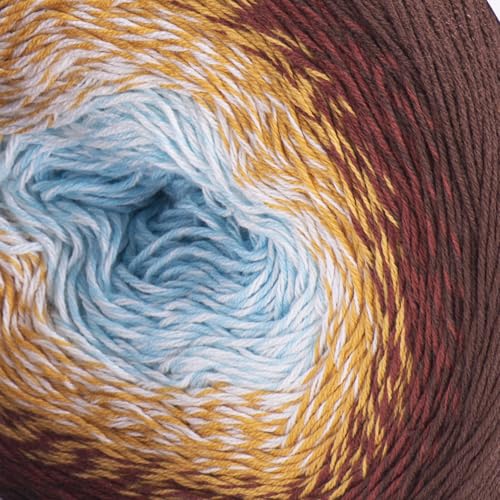 Image of Yarn Art YarnArt Flowers Yarn 55% Cotton 45% Acrylic 250gr 1094yds Multicolor Cotton Yarn Rainbow Crochet Yarn Spring Summer - 1 Fine Sport Skein (296)